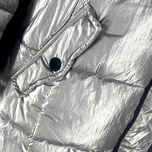 Michael Michael Kors Silver Puffer Coat With Hood Size 10/12 - Picture 8 of 8